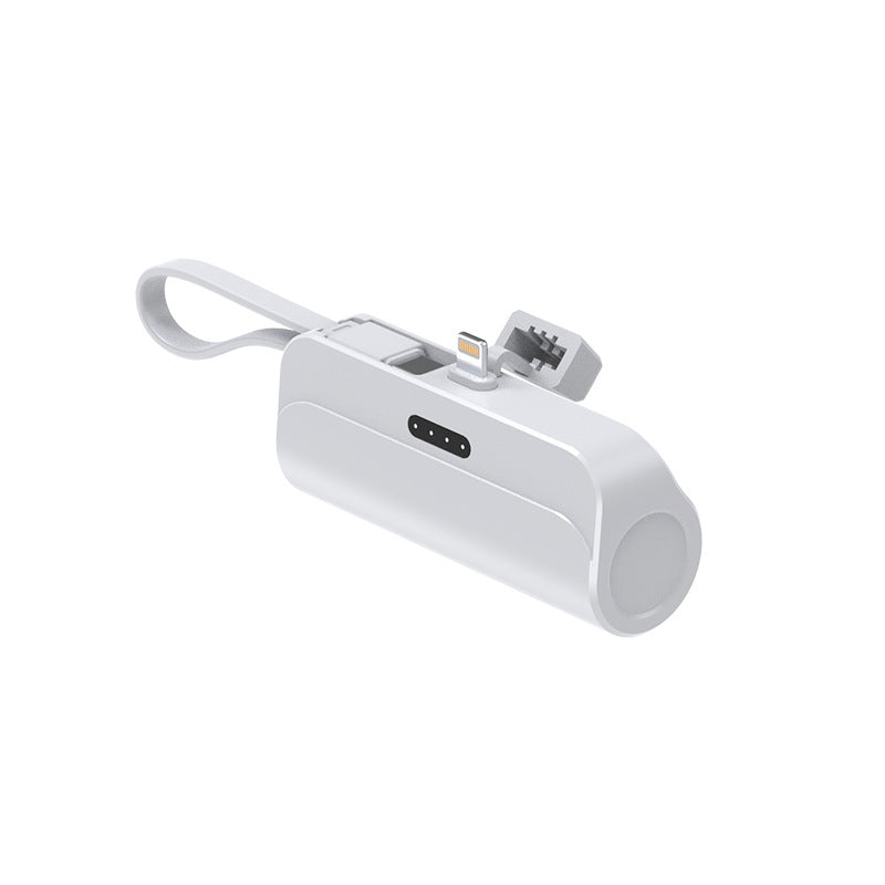 Mini Capsule Power Bank 5000mAh Portable Charger with Built-in Connector Keychain Emergency Battery Pack