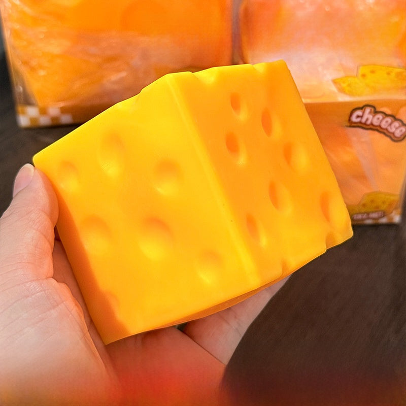 Cute Cheese Shaped Quick Rebound Flour Stress Relief Sensory Squeeze Toy