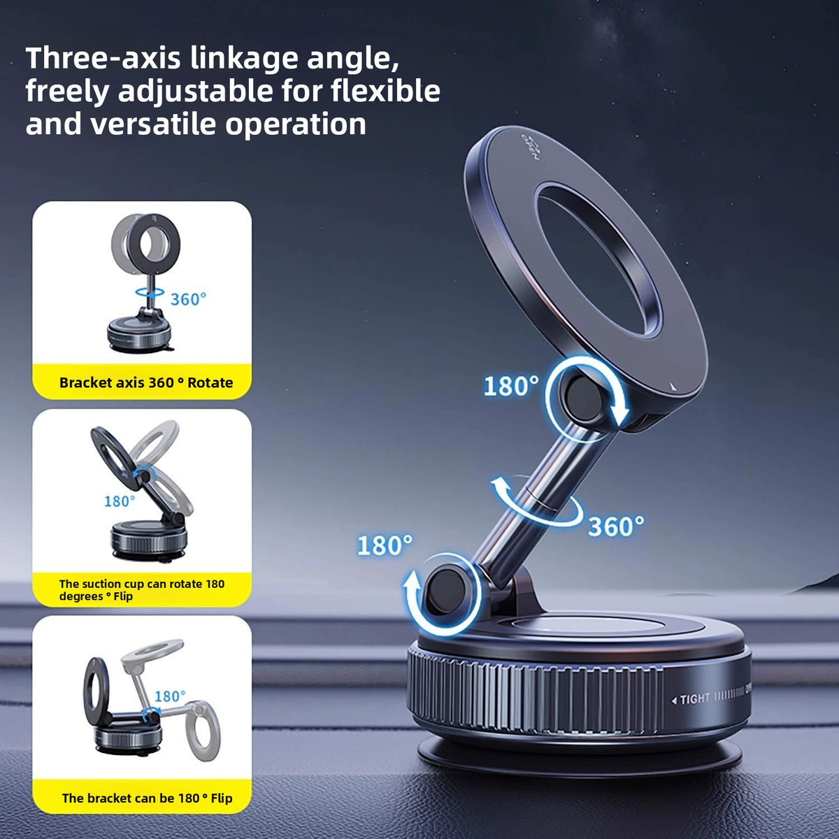 Car Phone Mount Vacuum Suction Cup Dashboard