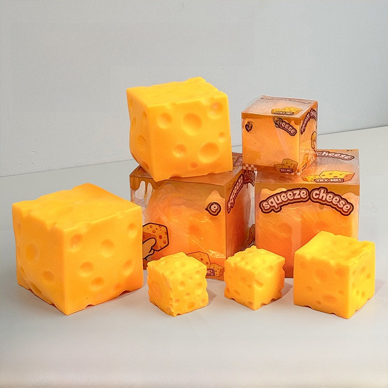 Cute Cheese Shaped Quick Rebound Flour Stress Relief Sensory Squeeze Toy