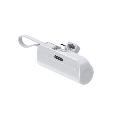 Mini Capsule Power Bank 5000mAh Portable Charger with Built-in Connector Keychain Emergency Battery Pack