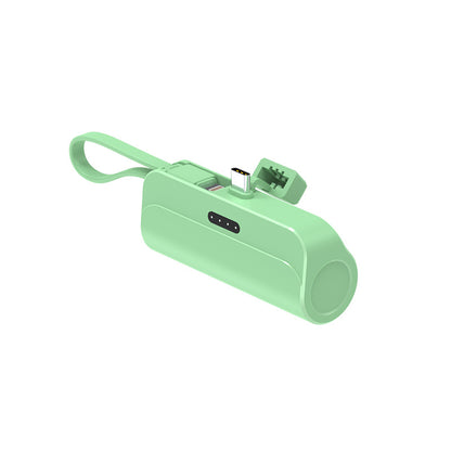 Mini Capsule Power Bank 5000mAh Portable Charger with Built-in Connector Keychain Emergency Battery Pack