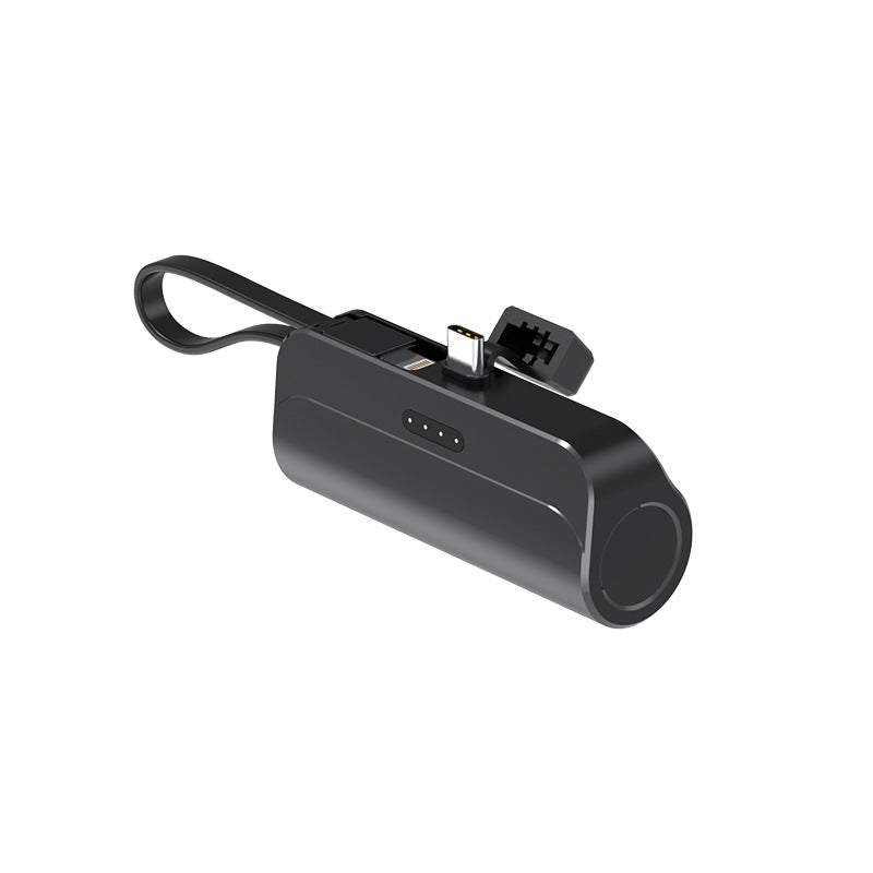 Mini Capsule Power Bank 5000mAh Portable Charger with Built-in Connector Keychain Emergency Battery Pack